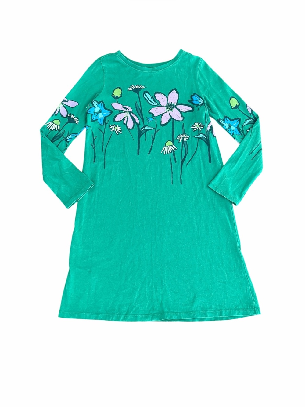 Tea Collection (10y) Green Floral Graphic Dress